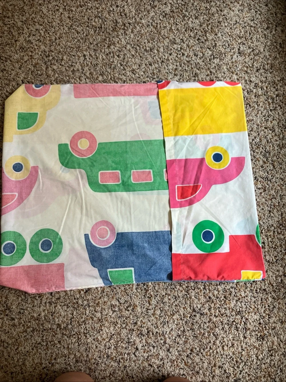 Marimekko vintage 1970 pillowcase cars and trucks Bo boo Dan rivers
